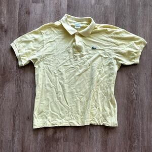 Lacoste Yellow Classic Fit L.12.12 Short Sleeve Polo Shirt Size EU 5 US Large